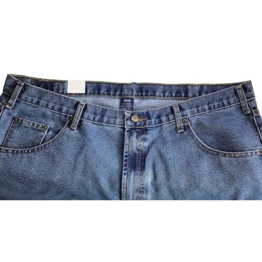 Full Blue Jeans Men 40 x 30 Denim 5 Pocket Relaxed Fit Straight Legs NEW Tag